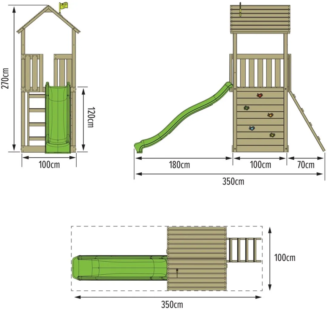 TP Toys Skywood Speeltoren - 270cm - FSC Hout