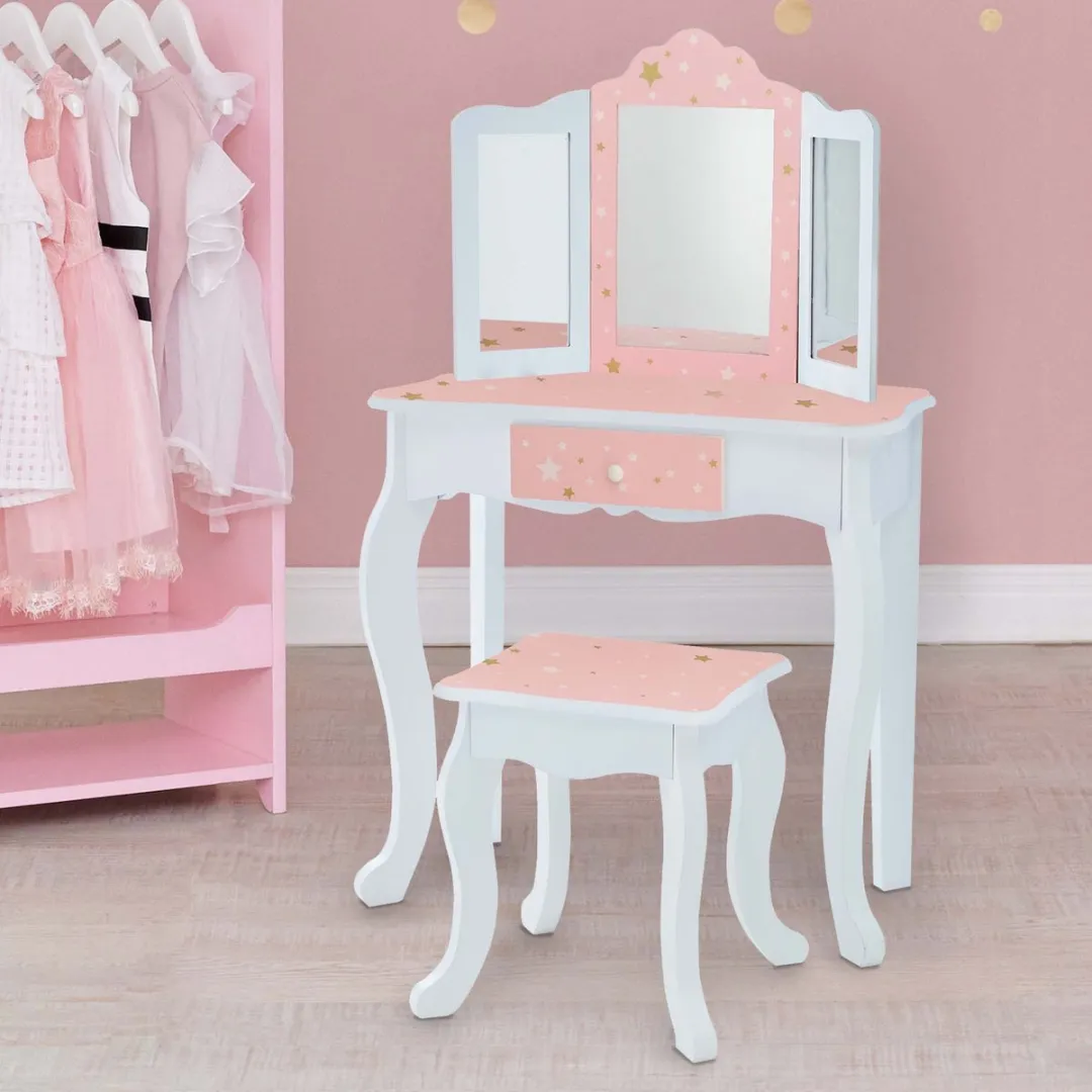Teamson Kids Houten Kaptafel Set - Wit/Goud