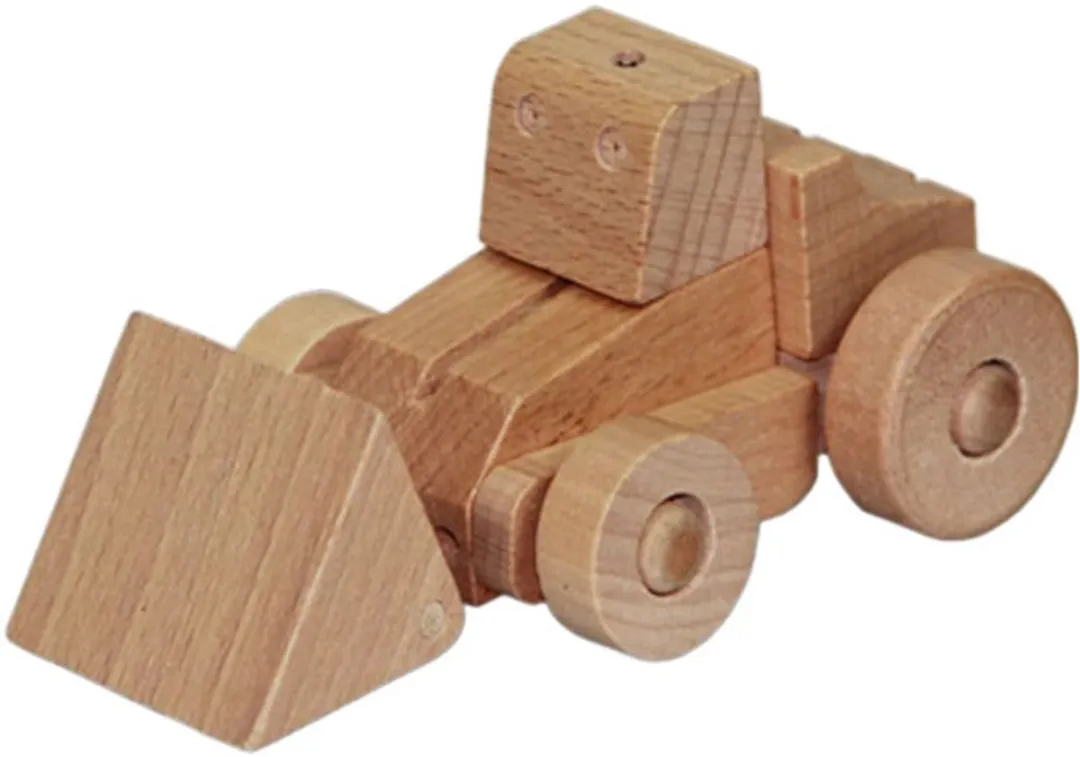 Johntoy Houten Transformeerbare Robot Shovel - Meerkleurig