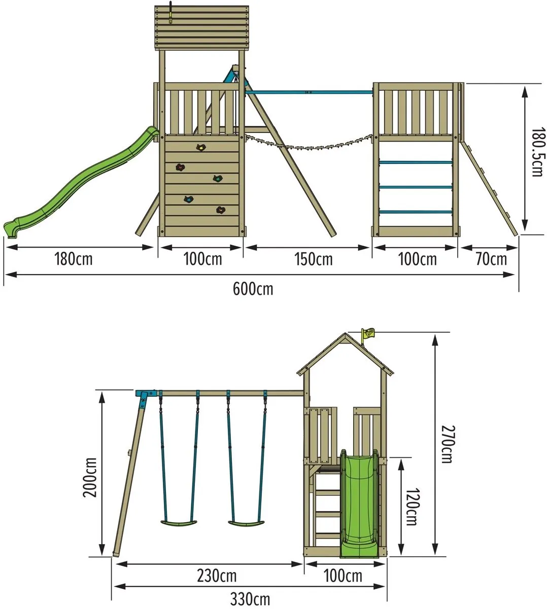 TP Toys Bruyère Skywood Speeltuin - Dubbele Platforms