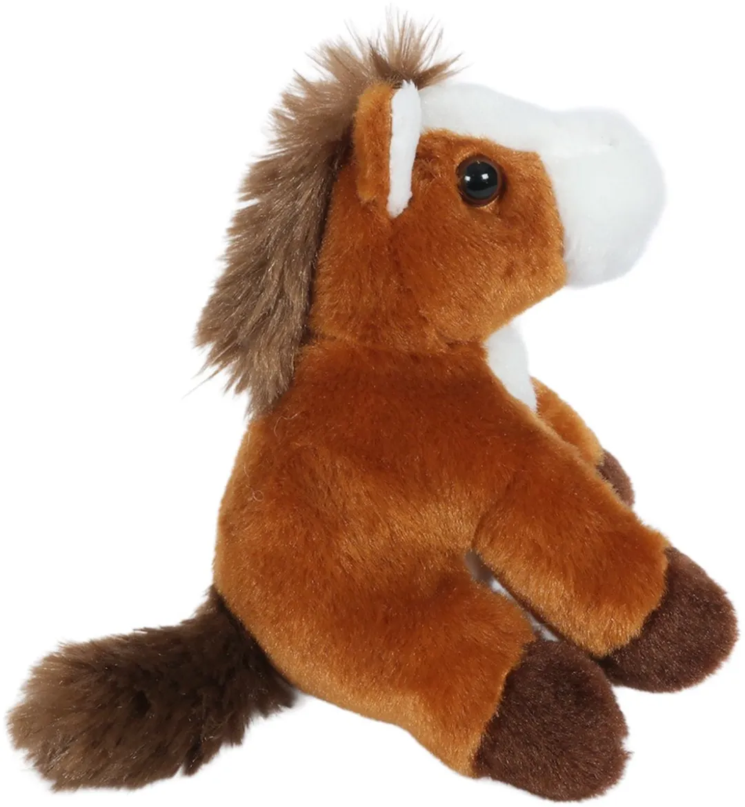 PIA Pluche Paard 12cm - Bruin/Wit