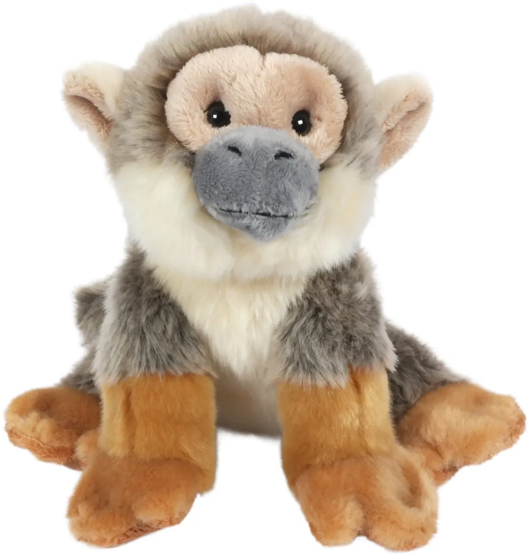 PIA Soft Toys Doodshoofdaapje Pluche - 30 cm - Taupe/Wit/Crème/Oranjebruin