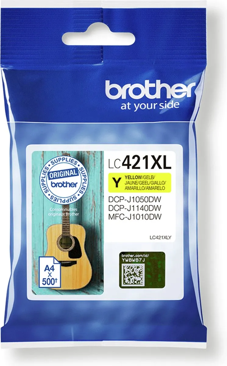 Brother LC-421XLY Cartridge - Geel - 500 pagina's