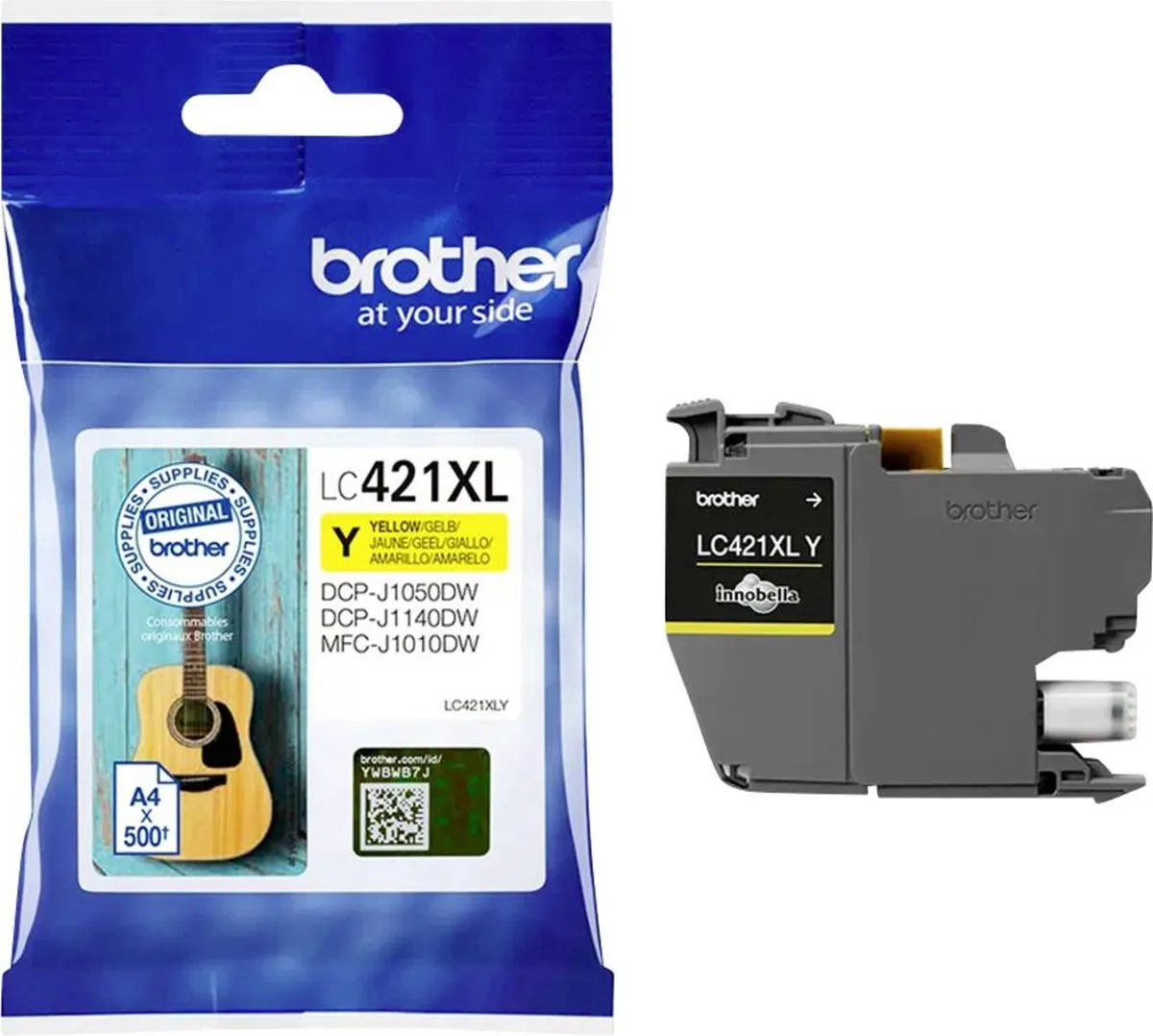 Brother LC-421XLY Cartridge - Geel - 500 pagina's