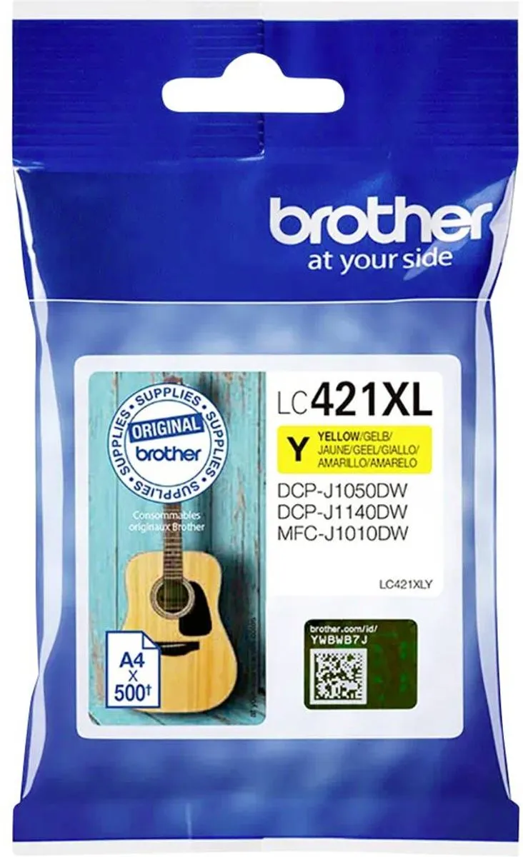 Brother LC-421XLY Cartridge - Geel - 500 pagina's