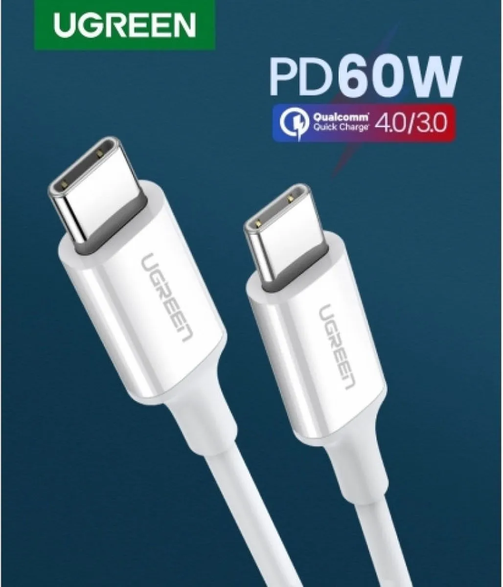 UGREEN USB-C naar USB-C Kabel 3A 0,5m - Wit