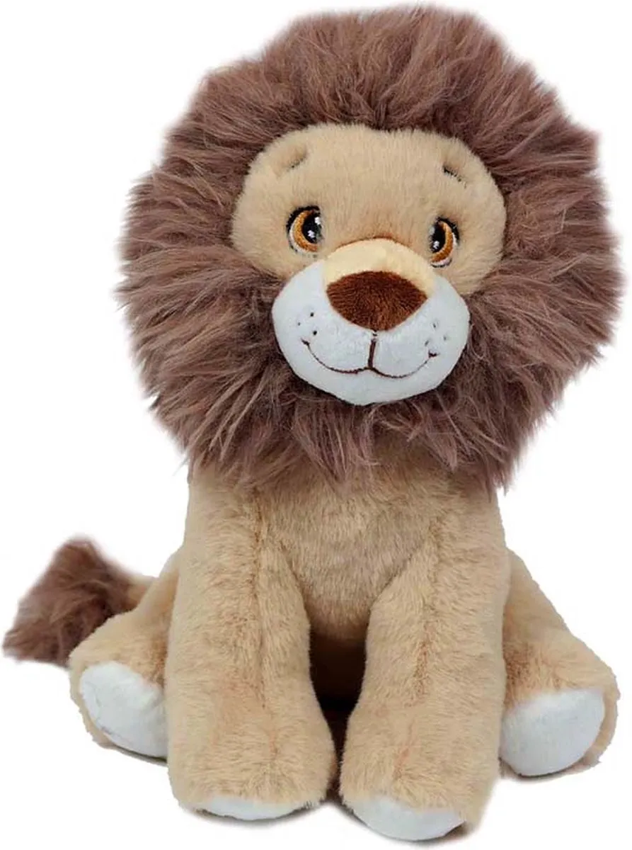 PIA Soft Toys Pluche Leeuw ECO - 21 cm - Crème/Bruin/Wit