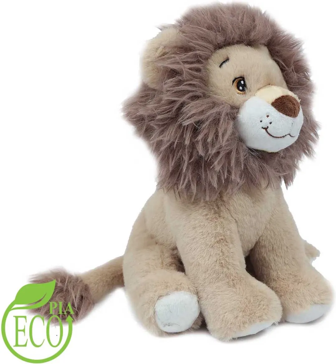 PIA Soft Toys Pluche Leeuw ECO - 21 cm - Crème/Bruin/Wit