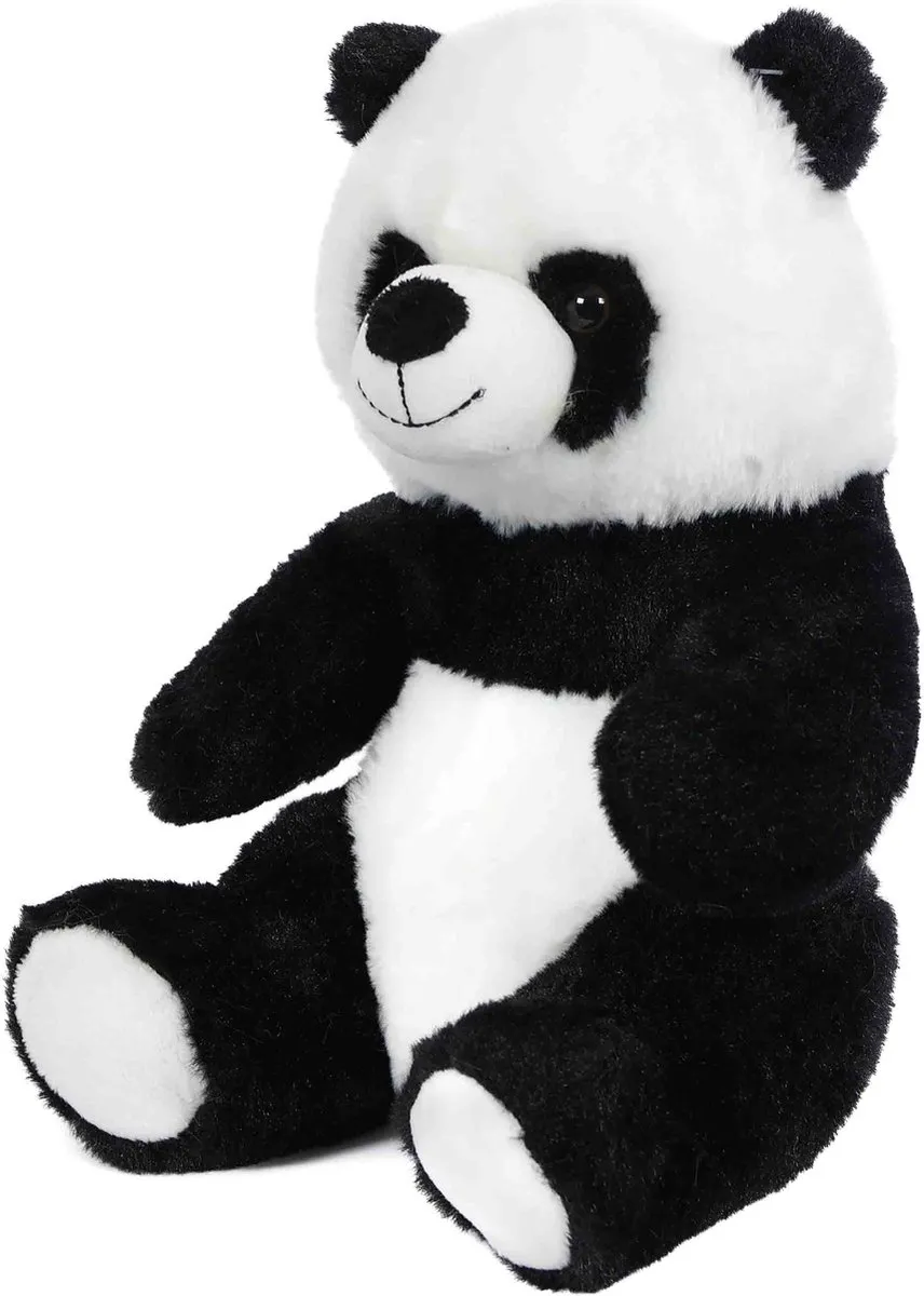 PIA Soft Toys Pluche Panda - 28 cm - Wit/Zwart