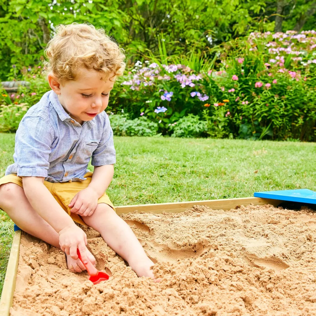 TP Toys Houten Zandbak met Bodemzeil en Beschermhoes