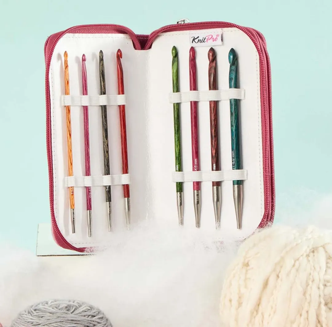 KnitPro Dreamz Tunische Haaknaalden - 8 Stuks - Bordeaux