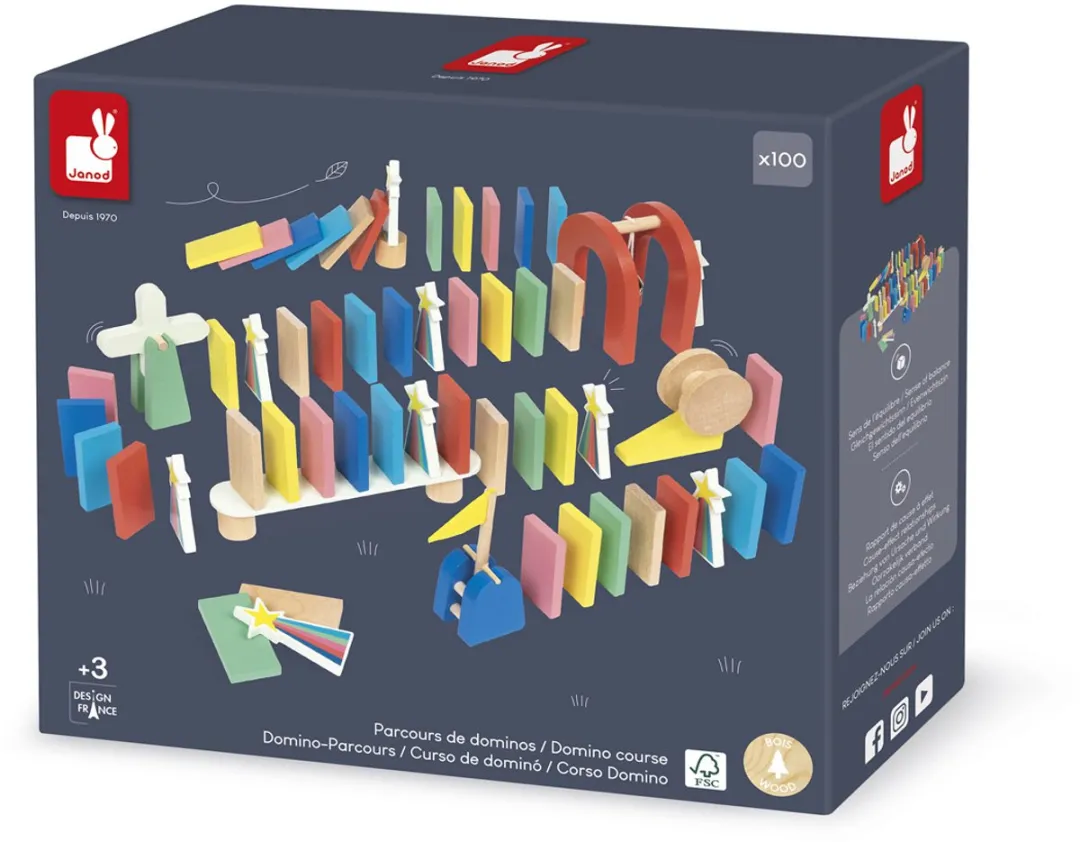 Janod Applepop Domino Parcours - Meerkleurig