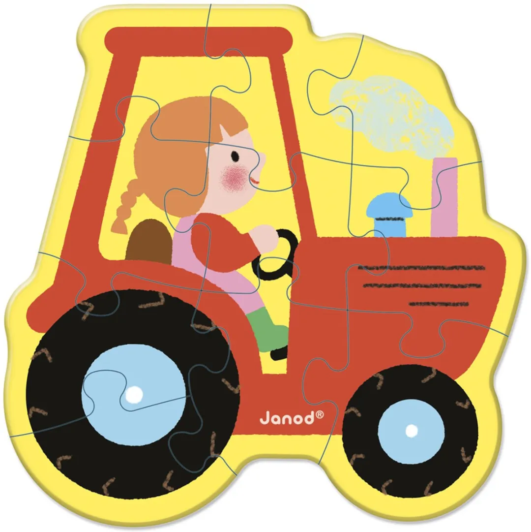 Janod Boerderij Puzzel - 5 Formaten - 5 Stuks J02487
