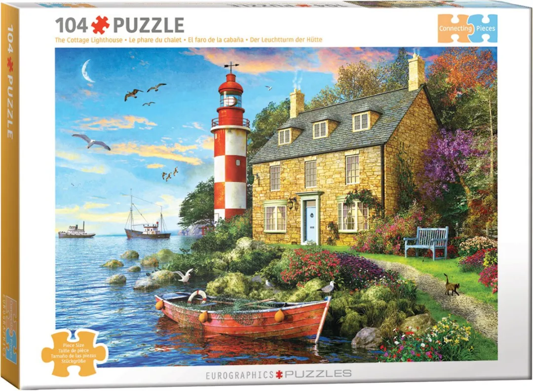 Eurographics Cottage Lighthouse Puzzel 104 Stuks - Meerkleurig