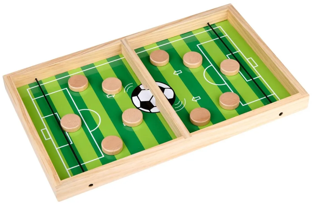 Eddy Toys Slingerschot Voetbalspel 11 Stuks - Houten Speelbord 34x12cm