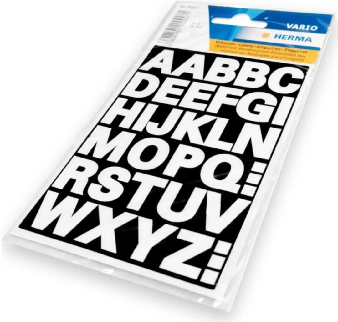 Herma Alfabet Stickers A-Z Mat Wit 15mm - Watervast