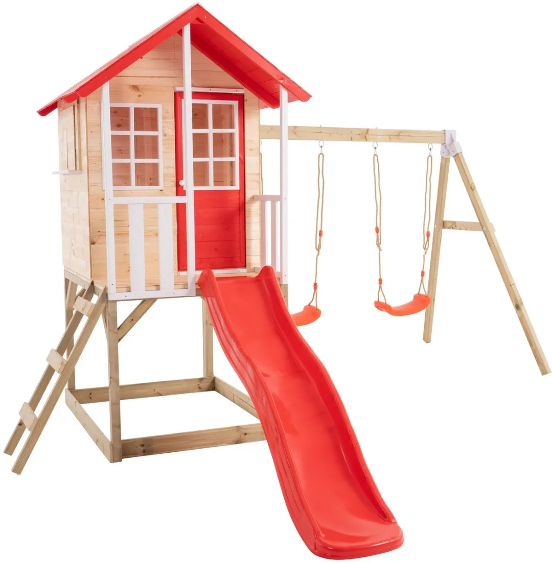 TP Toys Houten Schommelarm - 2 Rode Schommels