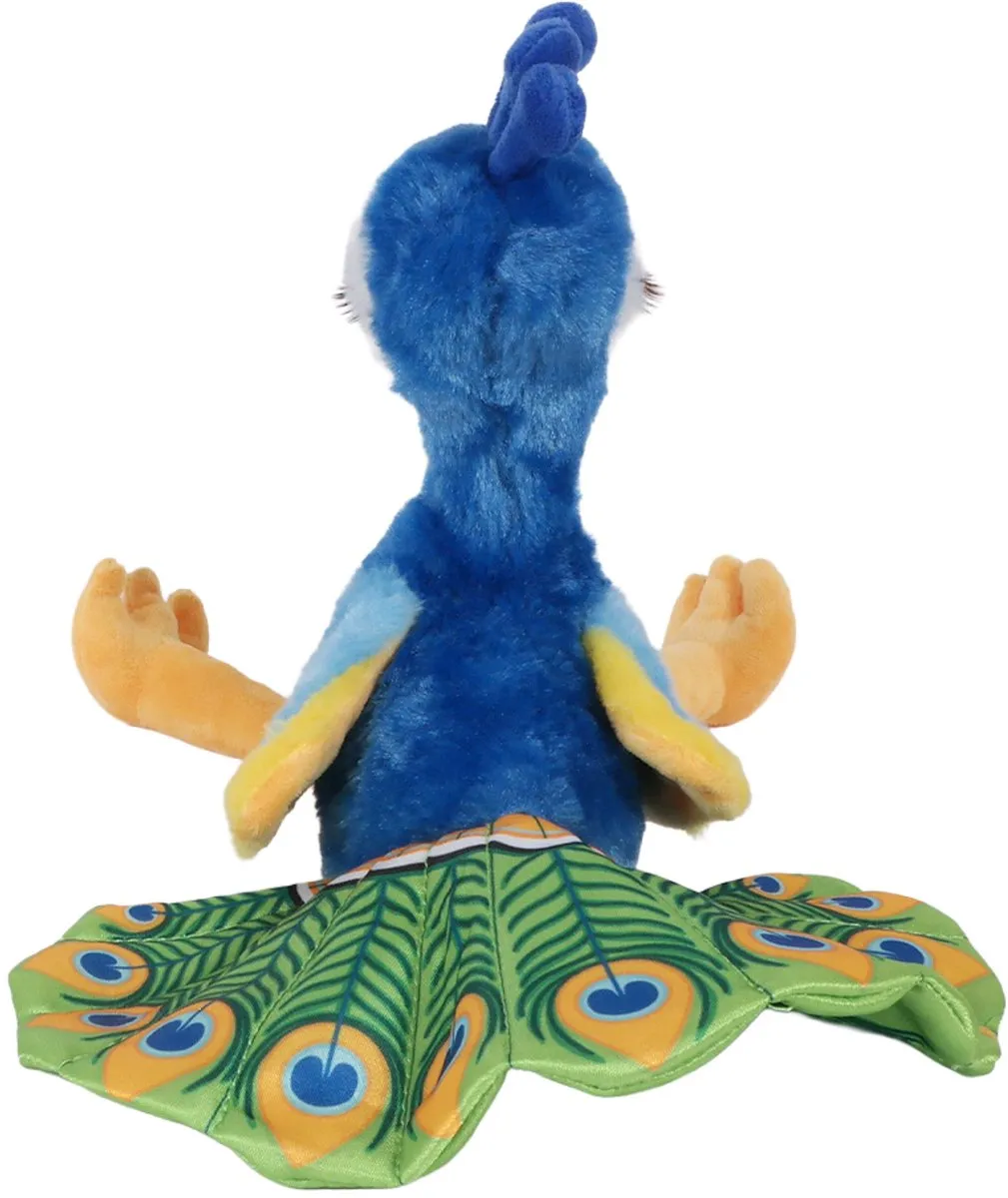PIA Soft Toys Pauw Knuffel - 24cm - Blauw/Geel/ Groen