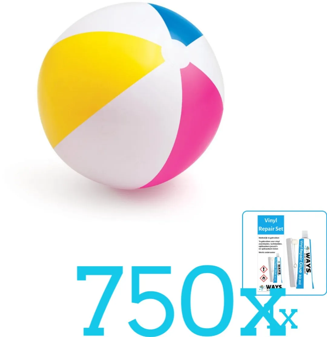 Intex Opblaasbare Strandbal Glossy 61cm - 750-delig
