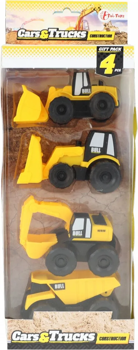 Toi-Toys Bouwvoertuigen Set 24545A - Geel
