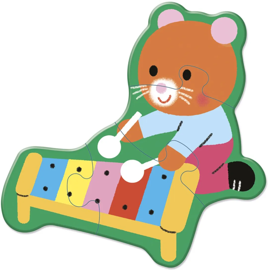 Janod Puzzel Muziek 5-voudig - 30 Stuks - Multikleur
