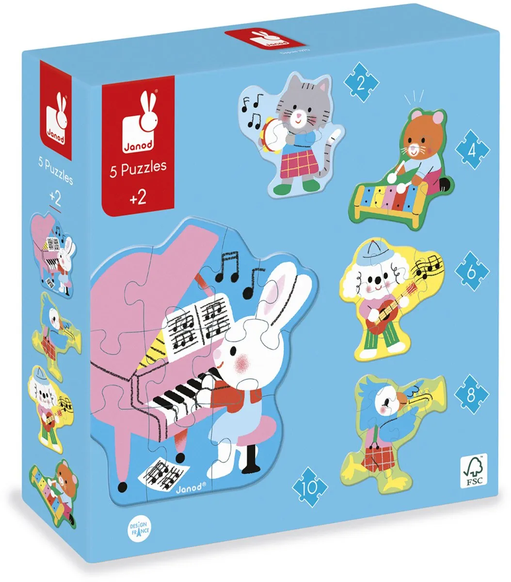 Janod Puzzel Muziek 5-voudig