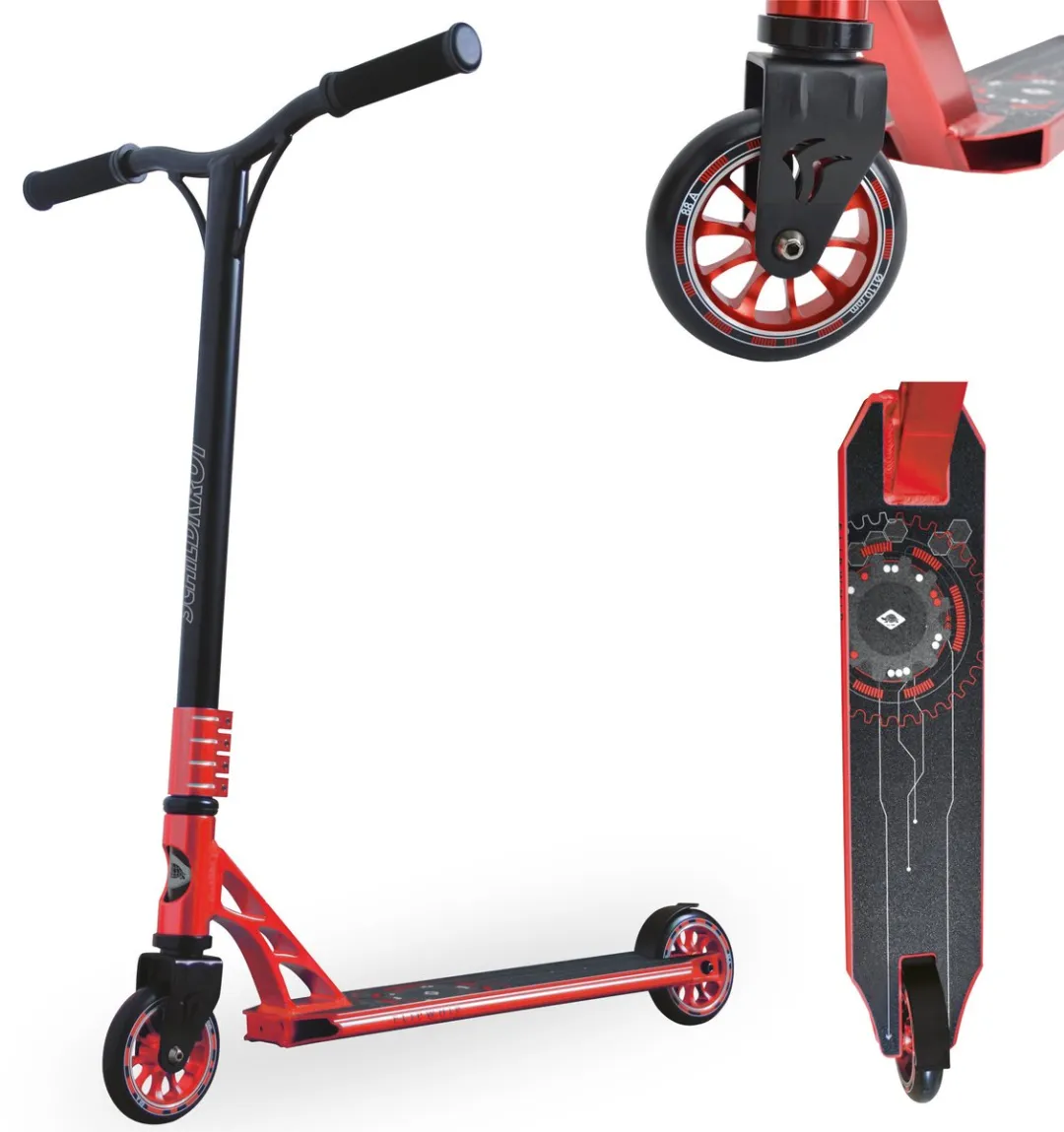 Schildkröt Flipwhip Metallic Stuntstep - Rood