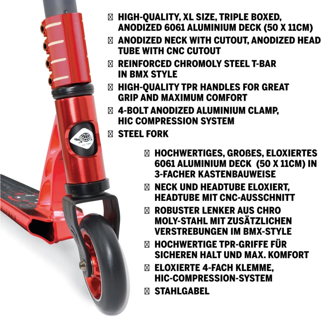 Schildkröt Flipwhip Metallic Stuntstep - Rood
