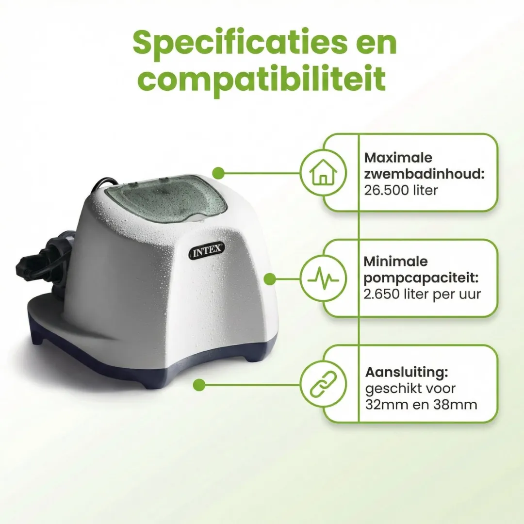 Intex QS500 Zoutwatersysteem 26.500L - 2650mm/h - 38mm