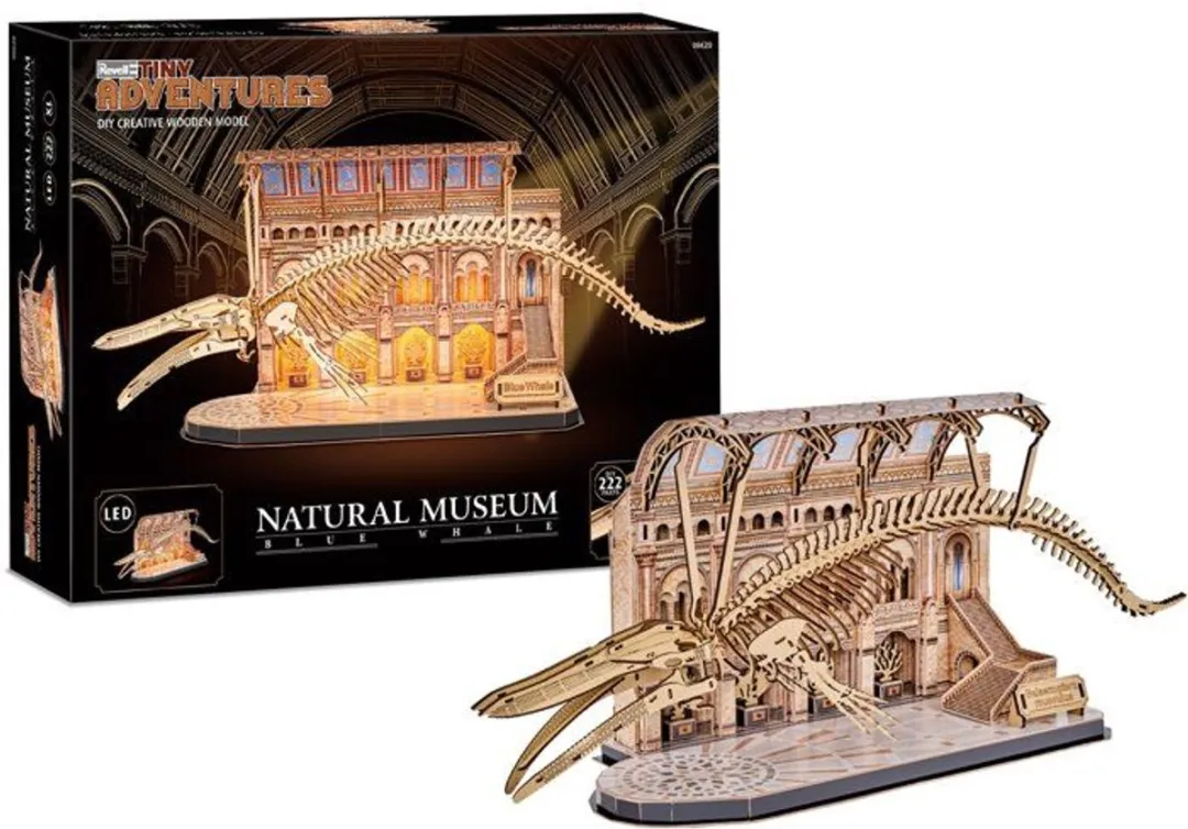 Revell Tiny Adventures Natuurmuseum Blauwe Walvis 3D Houten Puzzle