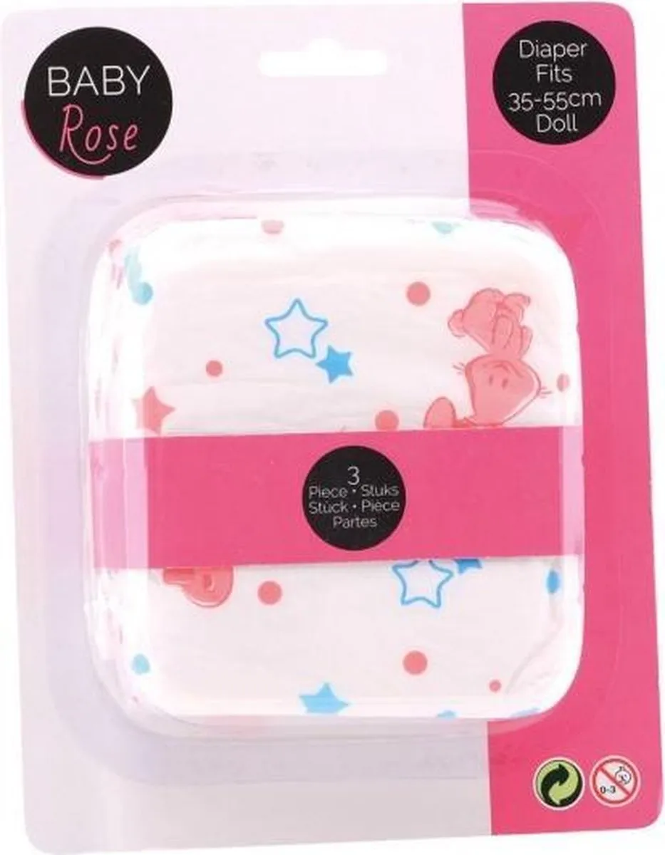 Johntoy Poppenluiers Baby Rose 3 Stuks - 407-01031