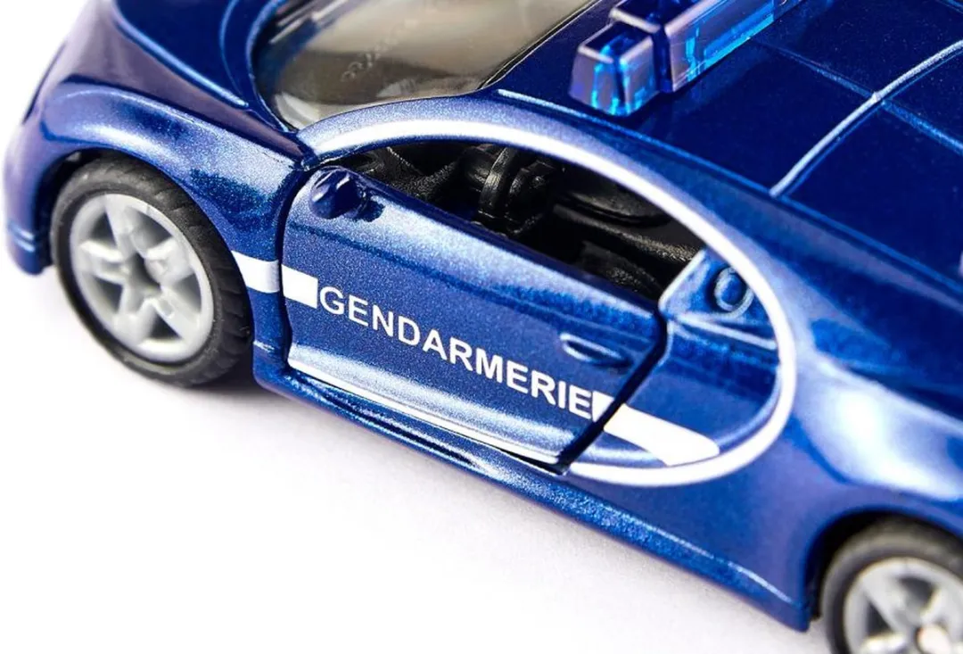 SIKU Bugatti Chiron Gendarmerie 1541 - 8 cm - Staal - Blauw/wit