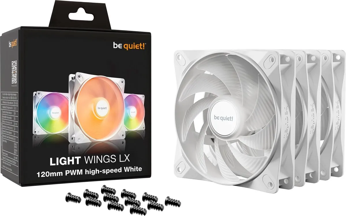 be quiet! Light Wings LX BL125 Ventilator 120mm - 3 Stuks - Wit