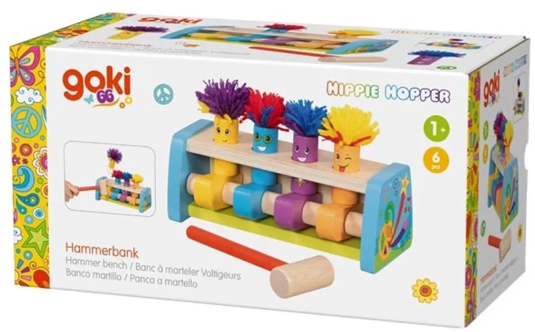 Goki Hippie Hopper Houten Hamerspeelgoed - Meerkleurig