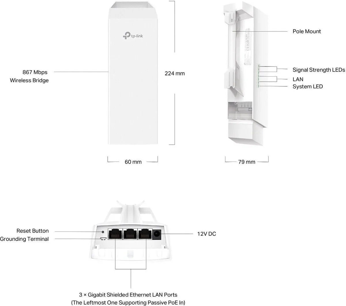 TP-Link EAP211-BRIDGE KIT Access Point WiFi 5 - Wit