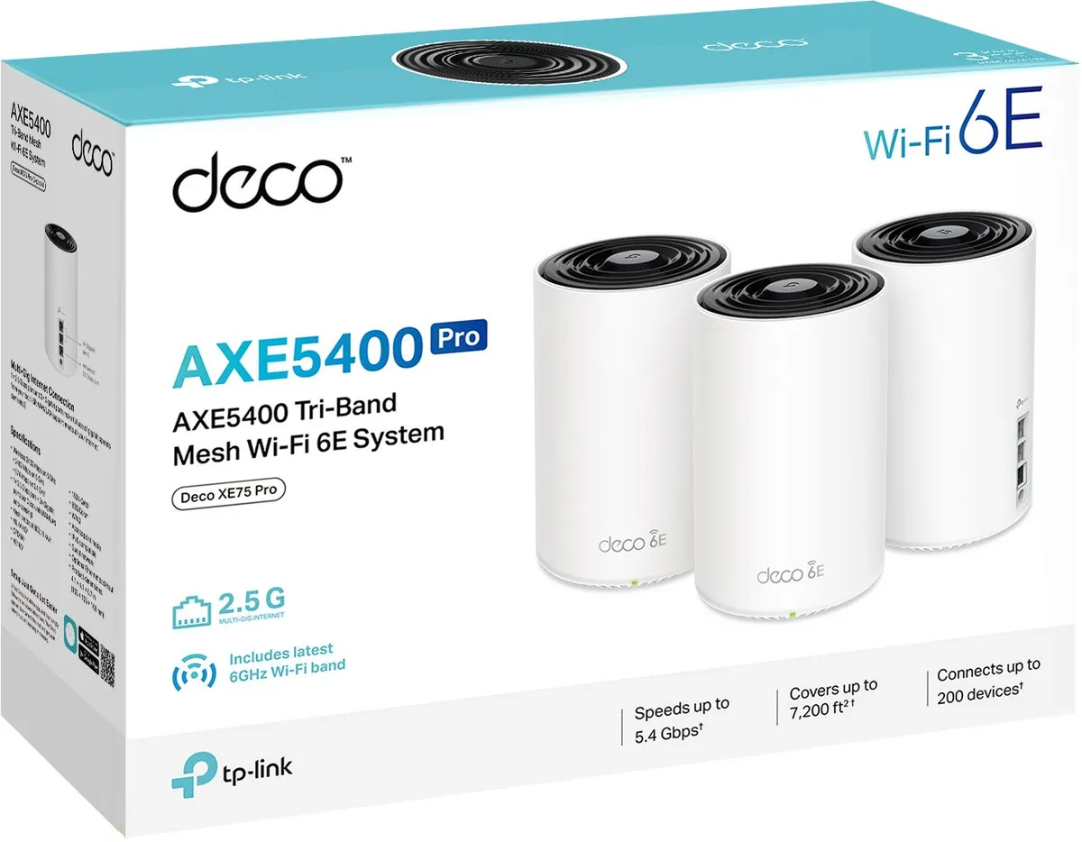 TP-Link Deco XE75 Pro Mesh WiFi 6E - 3 Pack