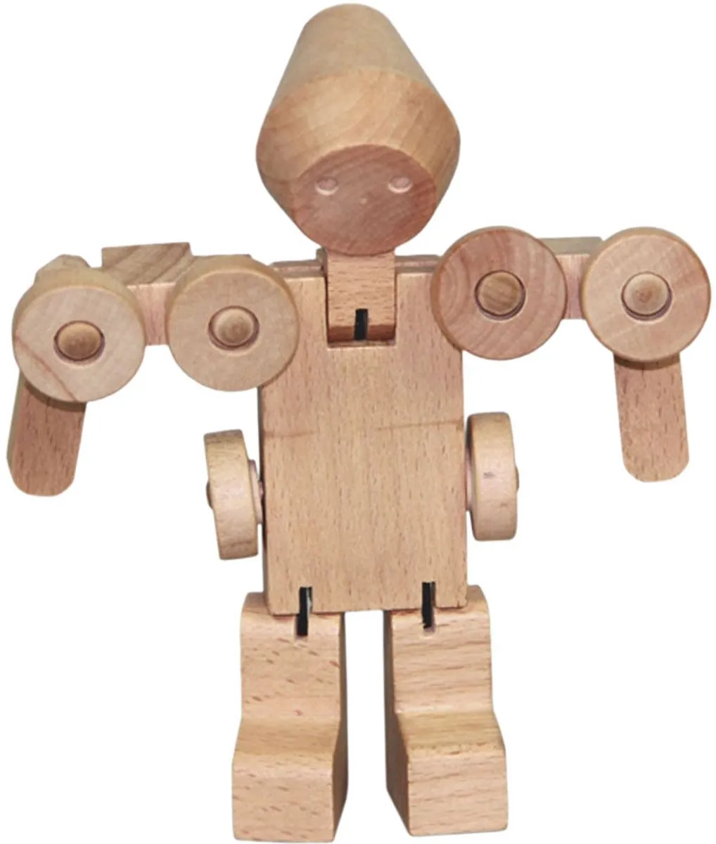 Johntoy Houten Transformeer Robot Cementwagen