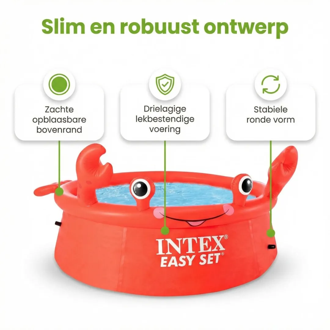 Intex Easy Set Zwembad 183x51cm - 880L - Rood - 7-delig