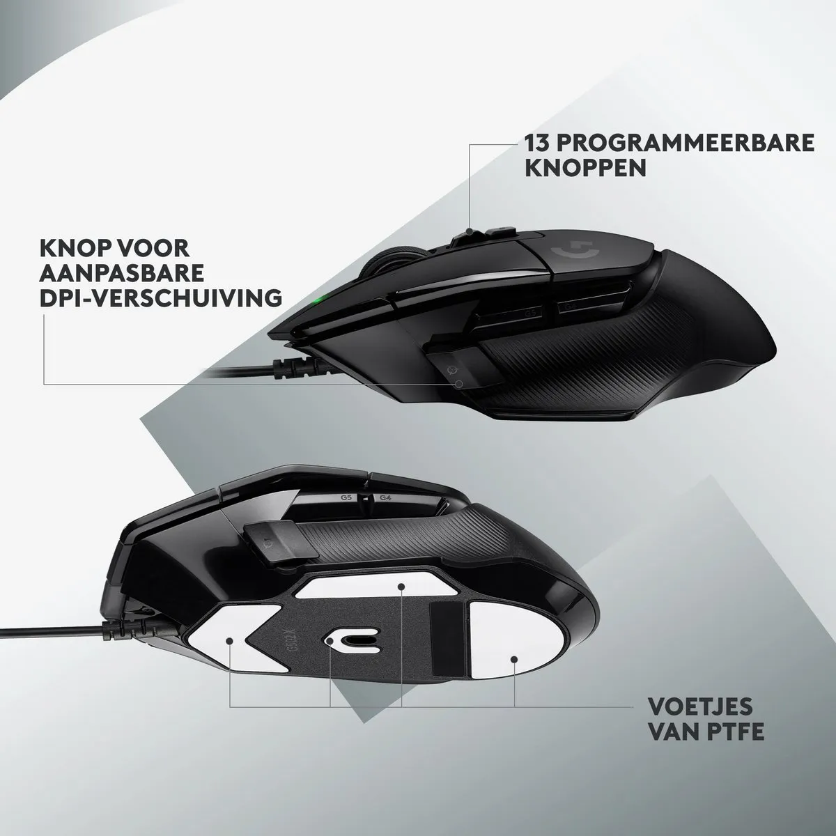 Logitech G502 X - Bedrade Gaming Muis - Rechtshandig - Optisch - Zwart