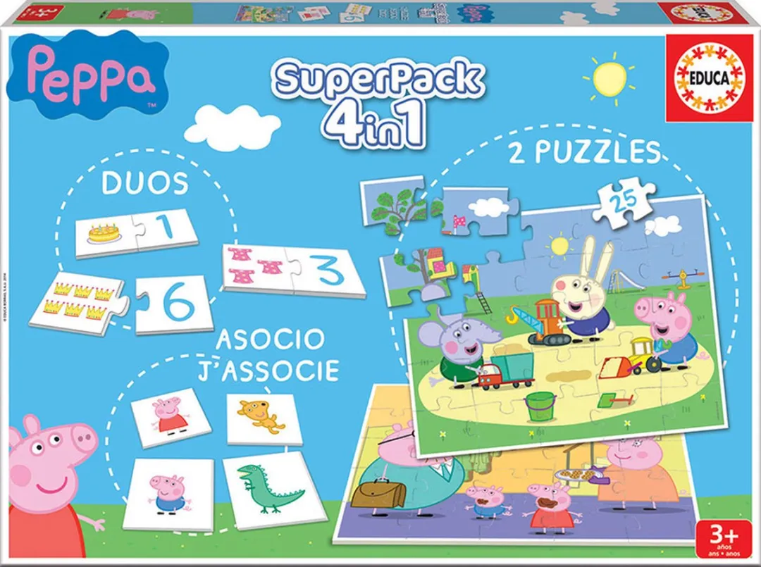 Educa Peppa Pig SuperPack 4-in-1 Educatief Spel