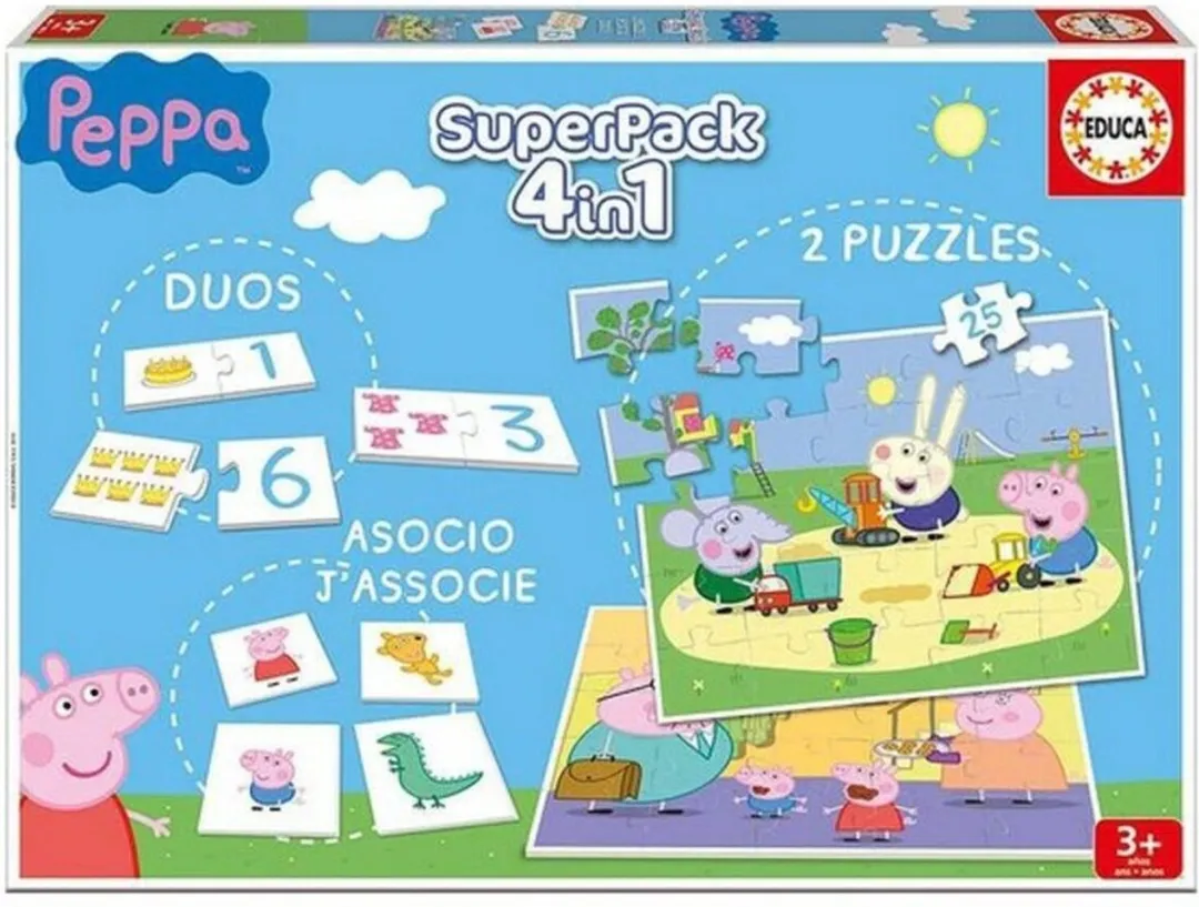 Educa Peppa Pig SuperPack 4-in-1 Educatief Spel