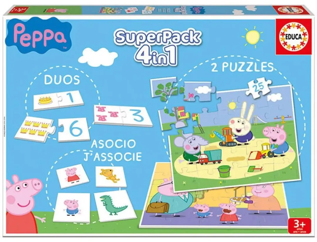 Educa Peppa Pig SuperPack 4-in-1 Educatief Spel - afbeelding 6 van 6