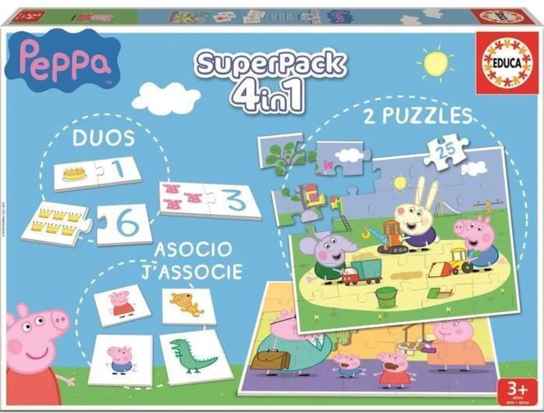 Educa Peppa Pig SuperPack 4-in-1 Educatief Spel