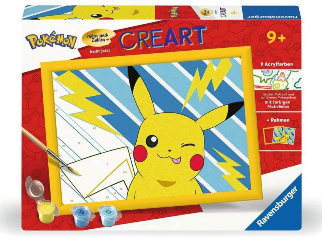 Ravensburger Pokémon CreArt Paint by Numbers Pikachu 18x24cm - RAVE25557 - afbeelding 2 van 2