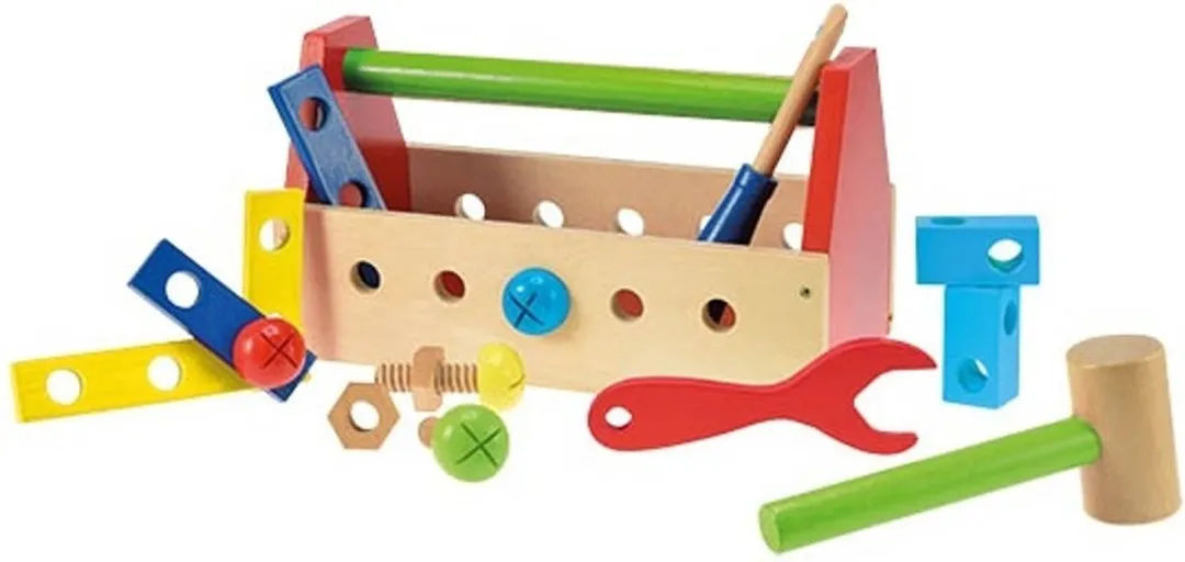 Toi-Toys Houten Gereedschapskist 16-delig - 26cm Multicolor
