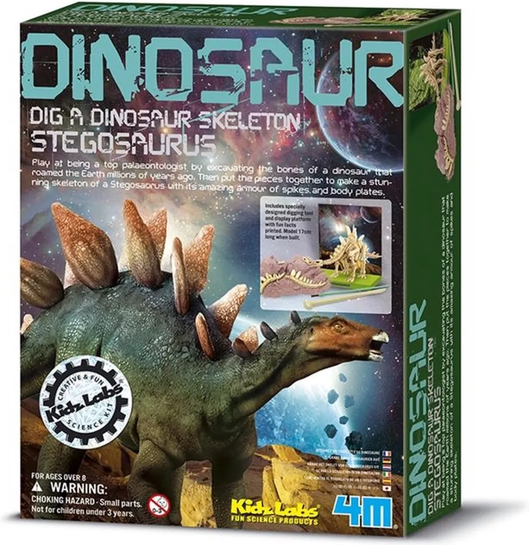 4M KidzLabs Graaf Je Dinosaurus Stegosaurus - Zwart