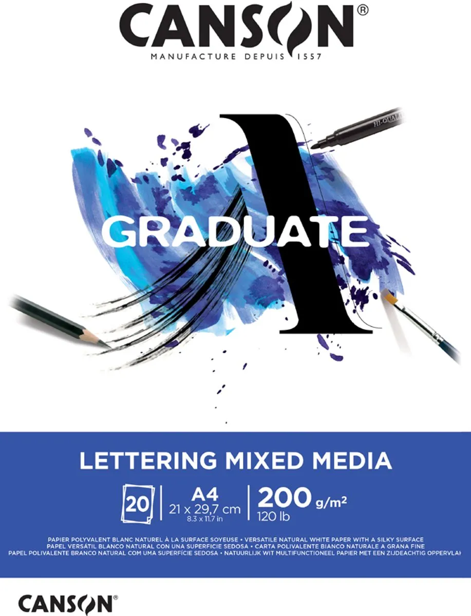 Canson Graduate Lettering Mixed Media Tekenblok A3