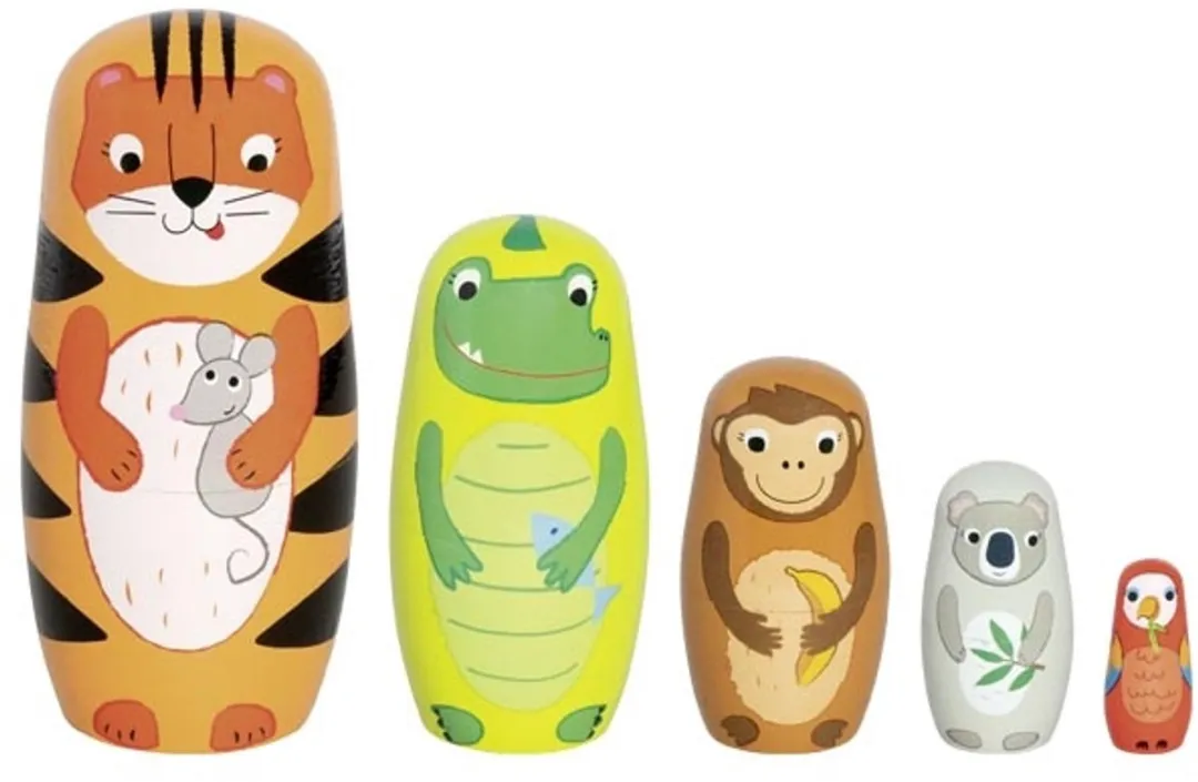 Goki Matryoshka Poppen Tavi & Vriendjes - 5-delig Hout Multicolor