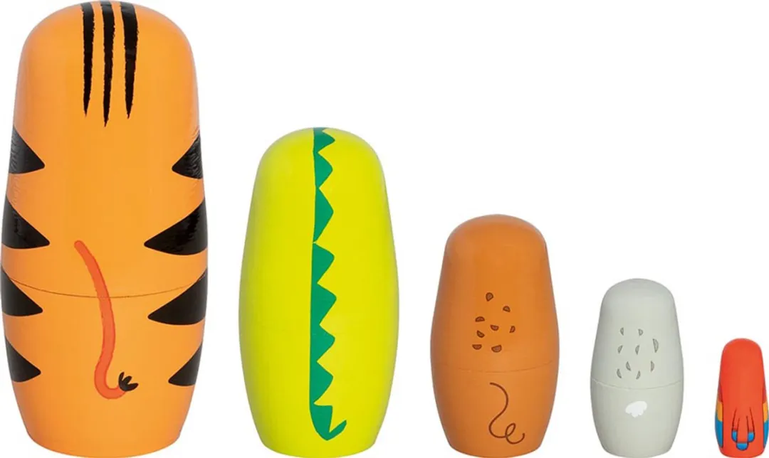 Goki Matryoshka Poppen Tavi & Vriendjes - 5-delig Hout Multicolor