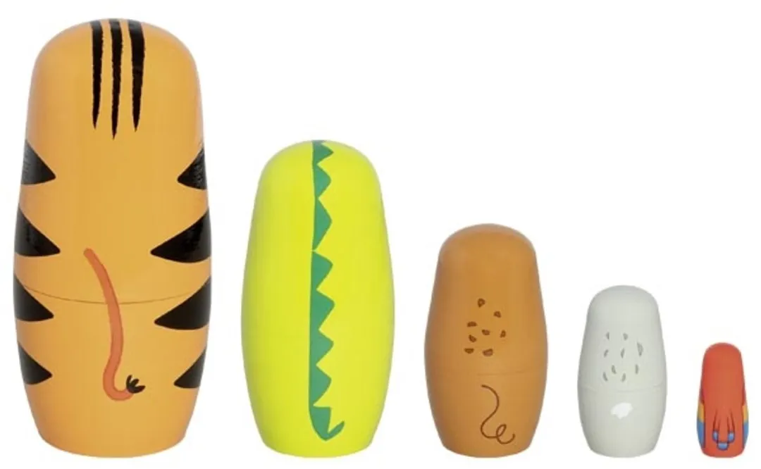 Goki Matryoshka Poppen Tavi & Vriendjes - 5-delig Hout Multicolor